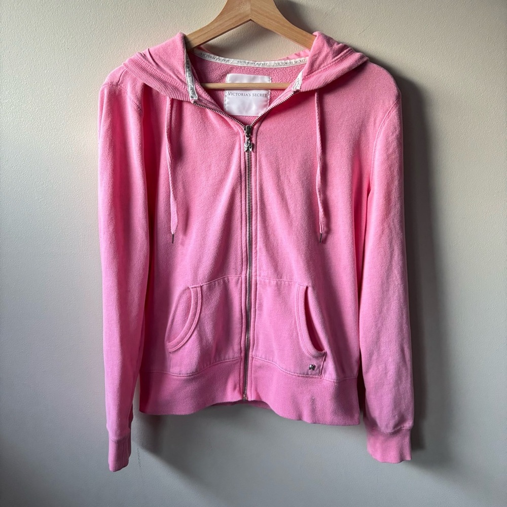 Victoria's Secret Pink Rhinestone Zip-Up Hoodie